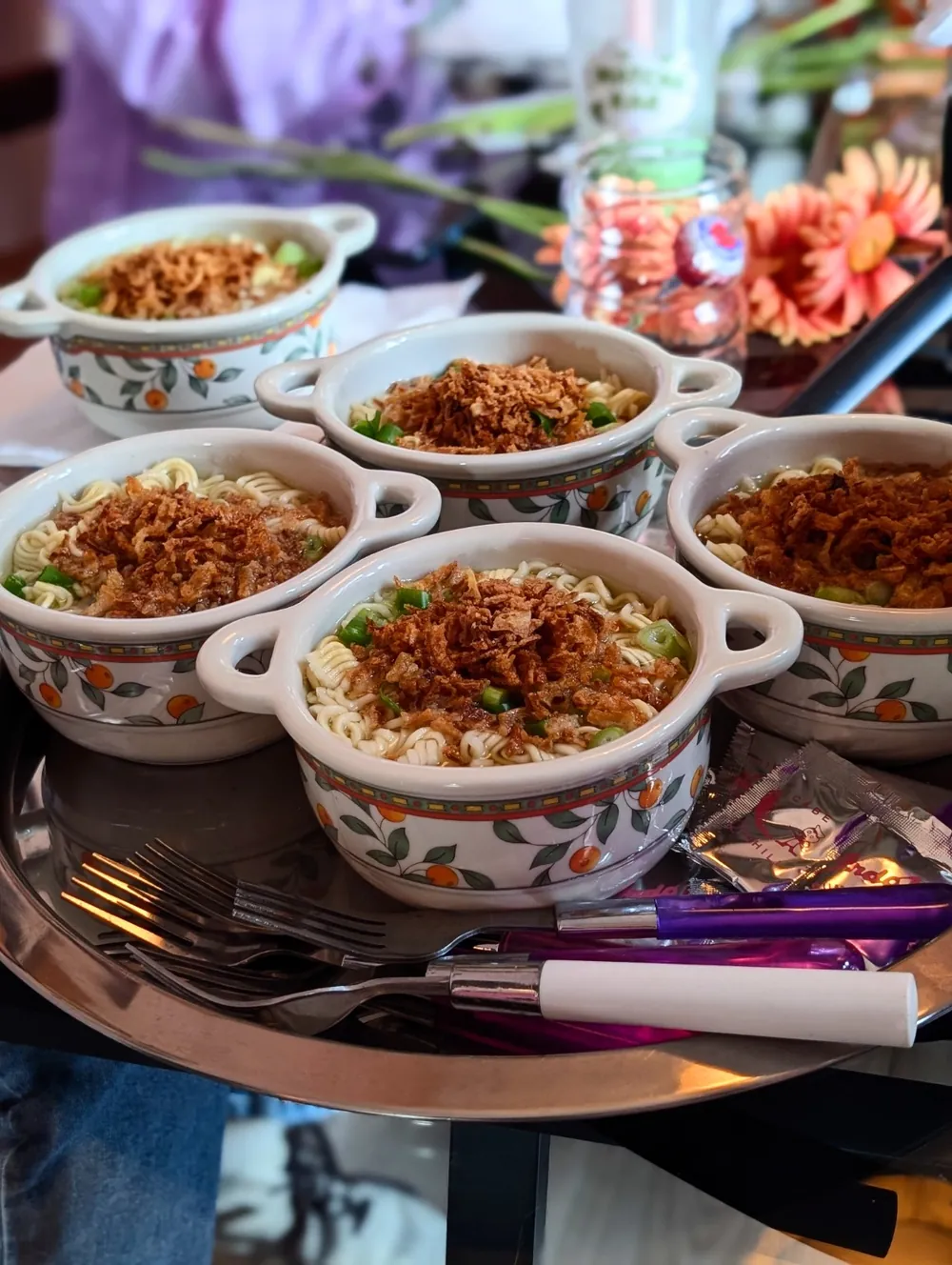 Nostalgic Noodles — served bowls
